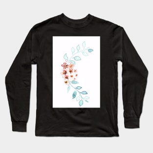 Watercolor floral indie wreath frame. Watercolor floral composition Long Sleeve T-Shirt